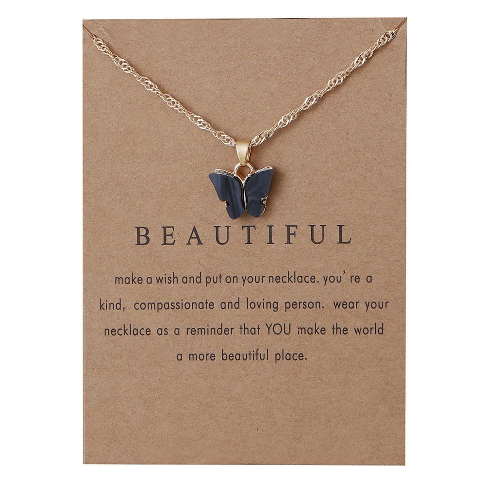 Butterfly Acrylic Pendant Necklace Clavicle Choker Chain New Jewelry Women O1F6 - image 4 of 9
