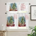 thumbnail image 2 of Christmas Kitchen Curtains and Valances Set, Rod Pocket Curtains Tier Farmhouse Window Curtains 36 Inch Length, Watercolor Xmas Tree Cake Wine Green Ombre 3 Piece Kitchen Curtains Set, 2 of 6