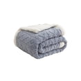 thumbnail image 2 of Fleece Blanket, Double-Layer Soft Lambswool Office Nap Blanket, Taffeta Fleece Thickened Warm Throw Machine Washable Fade-Resistant, Blue, 2 of 6