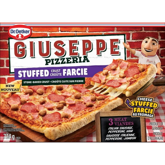 Dr. Oetker Giuseppe Stuffed Crust 3 Meat Pizza, Gius Std Crt 3 Meat