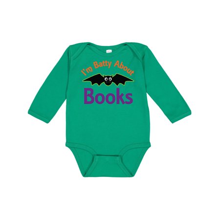 

Inktastic Batty About Books Gift Baby Boy or Baby Girl Long Sleeve Bodysuit