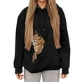 thumbnail image 3 of Cat Pouch Hoodie for Women Kangaroo Pocket Dog Pouch Sweatshirts Pet Carrier Pullover Animal Holder Long Sleeve Tops, 3 of 6
