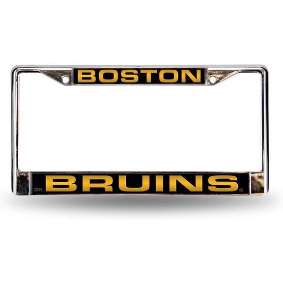 Boston Hockey Bruins Chrome Metal Laser Cut License Plate Frame