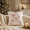 thumbnail image 5 of Dalxymotic Christmas Throw Pillow Covers, Snowflake Bow Designs 17.71x17.71 Inch, Holiday Decorative Cushion Cases, Christmas Decorations Indoor Outdoor for Sofa, Couch, Bed, 5 of 7