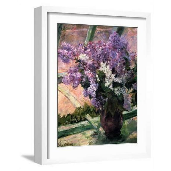 Lilacs in a Window, C1880, Botanical Framed Art Print Wall Art by Mary Cassatt Sold by Art.Com