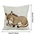 thumbnail image 3 of Year of the Horse Funny Print Linen Pillow Cover – Home Decor Cushion Cover for Sofa, Couch, Living Room – Square Shape – 1 Pack, 3 of 7