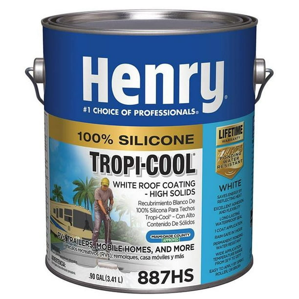 Henry Revêtement de Toit en Silicone Blanc Tropi-Cool 0,9 gal.