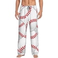 thumbnail image 1 of Kdxio Baseballs Pattern Men's Pajama Pants, Elastic Waist with Drawstring and Pockets, Comfortable Loungewear-Small, 1 of 6