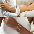 thumbnail image 3 of VOLALO 5pcs/set Stylish and Versatile 14K Gold Plated Bracelets Set for Women - Clavicle Chain, Cuba Link, Herringbone, Twisted Rope - Perfect Jewelry Gift, 3 of 5