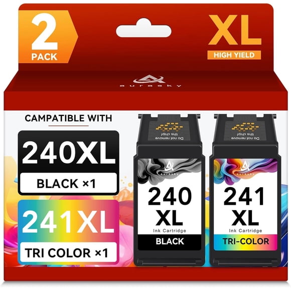 Cartuchos de tinta AURASKY PG-240XL/CL-241XL compatibles con Canon PIXMA
