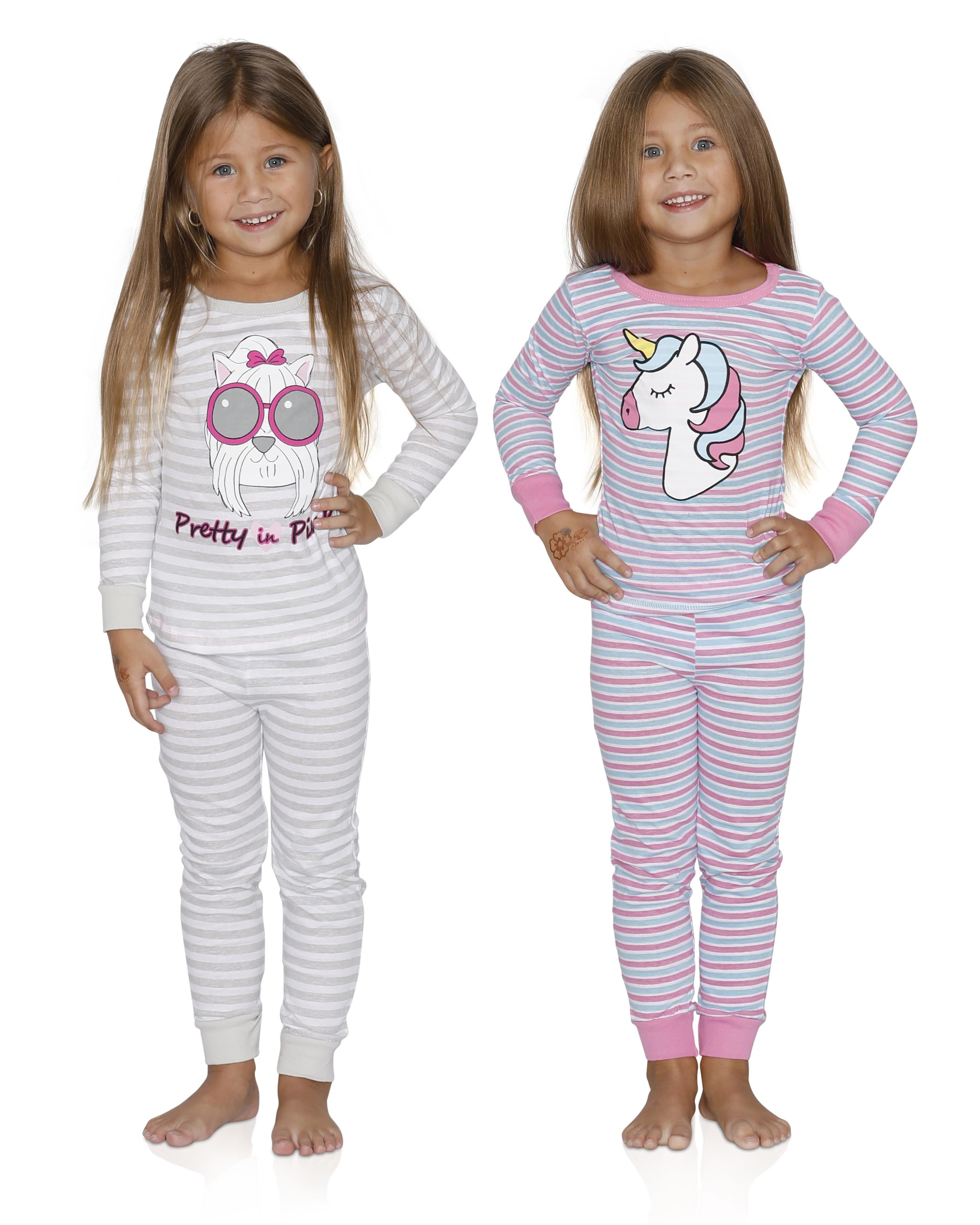 Prestigez - Cozy Couture Girls Pajama Fun Print Cotton Top and Pants 4 ...