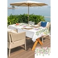 thumbnail image 5 of Outdoor Tablecloths with Umbrella Hole & Zipper, Pink Green Spring 60 x102 Inch Rectangle Tablecloths, Floral Eucalyptus Leaves Watercolor Plant Waterproof Table Cloth, Patio/Pool Table Covers, 5 of 8