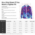 thumbnail image 6 of Logiee Swirl Print Blue Purple Print Men's Women Light Jacket Full Zip Sun Protection Hoodie Long Sleeve Sun Shirts for Men Hiking Fishing Zip Pockets-3X-Large, 6 of 8