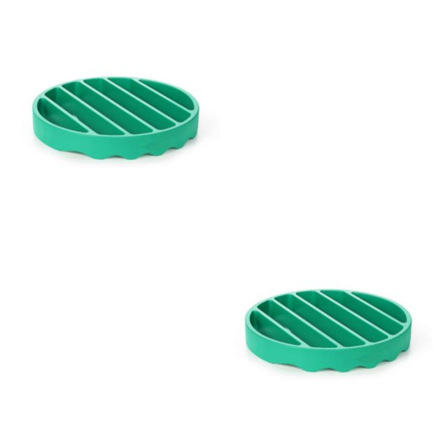 Injueey Rejilla para asar Soporte para asar Verde Rojo Accesorios para el hogar Utensilios de cocina de silicona antiadherente lavable Barbacoa Verde 2piezas