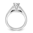 thumbnail image 2 of Solid 14k White Gold Peg Set Solitaire Engagement Ring with CZ Cubic Zirconia Size 9, 2 of 7