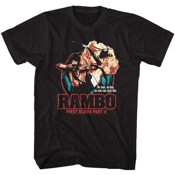 Rambo 1St Blood Part Ii Black Adult T-Shirt Xlt