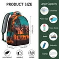 thumbnail image 2 of Summer Beach Backpack Hawaiian Print, Jungle Leaves, Exotic Floral School Bag Colorful Students Travel Backpack, 2 of 6