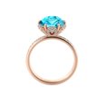 thumbnail image 3 of 2 ctw Blue Topaz Ring with Diamonds 14K Rose Gold Flower Vintage Halo, 3 of 6