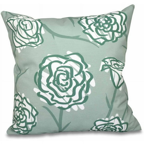 Simply Daisy 16" x 16" Spring Floral 2 Floral Print Pillow, Green