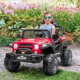 thumbnail image 2 of VOLTZ TOYS Jeep 12V Kids Ride On Car Toy with Open Doors, Working Searchlights, Parental Remote Control & LED Headlights - Red, 2 of 7