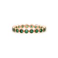 thumbnail image 2 of 14K Delicate Emerald Gemstone Fleurette Stacking Eternity Band Ring, Multi Gemstone Ring, 925 Sterling Silver Band Gold Plated Mother Gift, 2 of 3