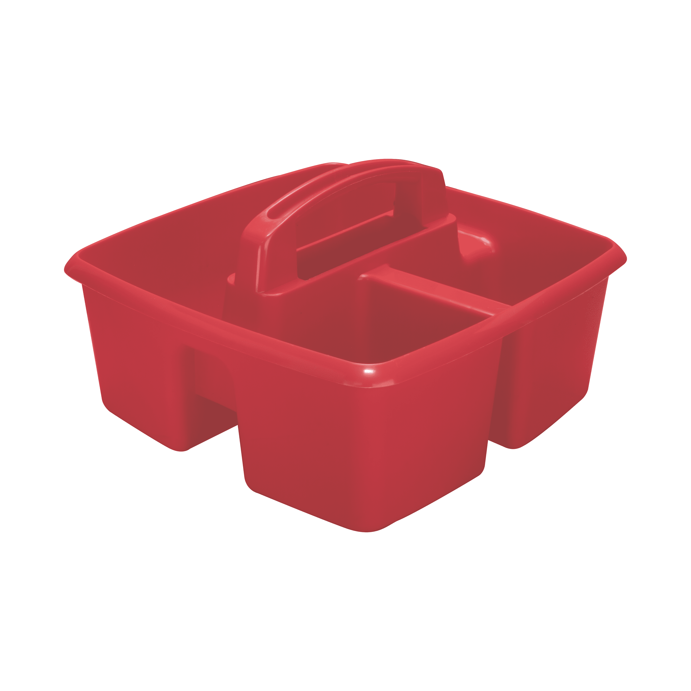 Storex Plastic Desktop Organizer Caddy with Handle, Craft and Hobby Storage Caddies, Red, 6-Pack
