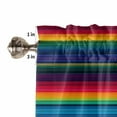 thumbnail image 5 of Colorful Mexican Kitchen Curtains and Valances Set, Striped Modern Horizontal Stripes Rod Pocket Window Valance 18 Inch Window Curtain Panels for Living Room Bedroom Laundry, 27.5x36in, 3 Pieces, 5 of 7