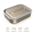 thumbnail image 4 of Bentgo MicroSteel Leak-Proof Lunch Box - Microwave-Safe, Oven-Safe, Bento-Style Container with Removable Divider, Airtight Lid, Sustainable Design, Odor & Stain Resistant (Gold), 4 of 8