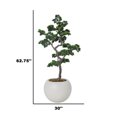 thumbnail image 3 of 62.75'' Artificial Bonsai tree in a White fishbowl planter perfect for indoor and outdoor use, 3 of 7