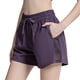 thumbnail image 1 of Pantalones cortos para correr para mujer, cintura elástica, cintura alta, bolsillos, deportivos, para gimnasio, 1 of 6