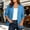 Light Blue, variant on JOANKDMI Casual Open Front Blazers for Women Ruched 3/4 Sleeve Lapel Cardigan Tops Lightweight Business Office Work Jackets Outerwear Everyday Wear Basic Suits