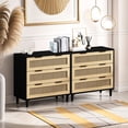 thumbnail image 2 of Rattan Storage Unit, 3 Drawers | Ideal for Hallways and Bedrooms | Smooth Drawer Operation | Keeps Room Organized, 2 of 3