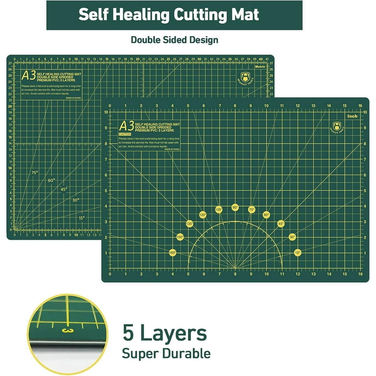 45mm Rotary Cutter Kit with Blades, PVC Cutting Mat ,Acrylic Ruler,Carving  Knife