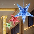 thumbnail image 3 of 3D Star Paper Hanging Hollow Pentagram Lampshade Xmas Christmas Tree Decoration, 3 of 7