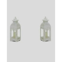Set of 2 Distressed Victorian Style Lanterns