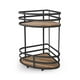 thumbnail image 1 of Estante Esquinero Para Baño Organizador Acento de Almacenamiento De Baño 2 Niveles Mueble Para Baño Metalico Negro Mate con Madera Acacia, 1 of 10