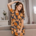thumbnail image 3 of Balery Various Oranges Camisón de manga corta con cuello redondo para mujer, cómodo y elegante., 3 of 6