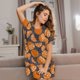 thumbnail image 3 of Disketp Various Oranges para Camisón Corto de Manga Corta para Mujeres, Camisón Cómodo con Escote Redondo, Bonito y Confortable, 3 of 6
