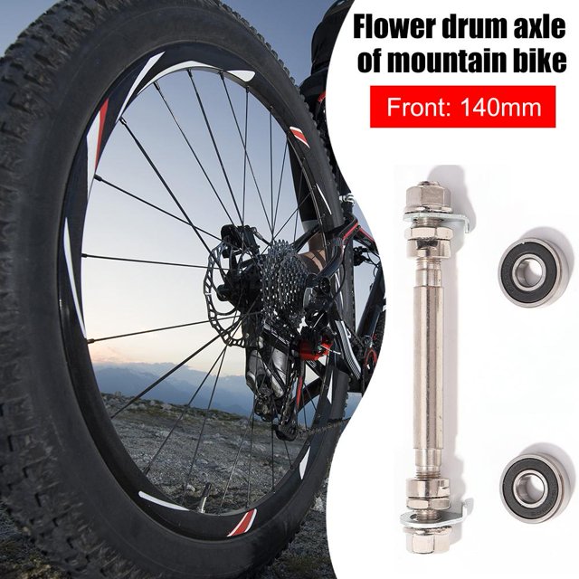 Buje de rueda trasera delantera de bicicleta Eje del cubo de la rueda trasera delantera de la bicicleta con 2 rodamientos de la palanca del eje del desplazamiento del husillo de la bicicleta FLhrweasw Nuevo