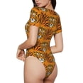 thumbnail image 3 of Naloa Tiger Women's Short-Sleeved Onesie, One-Piece Swimsuit for Parties, dates, clubs - Small, 3 of 9