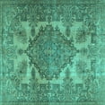 thumbnail image 1 of Ahgly Company Indoor Square Persian Turquoise Blue Traditional Area Rugs, 6' Square, 1 of 4