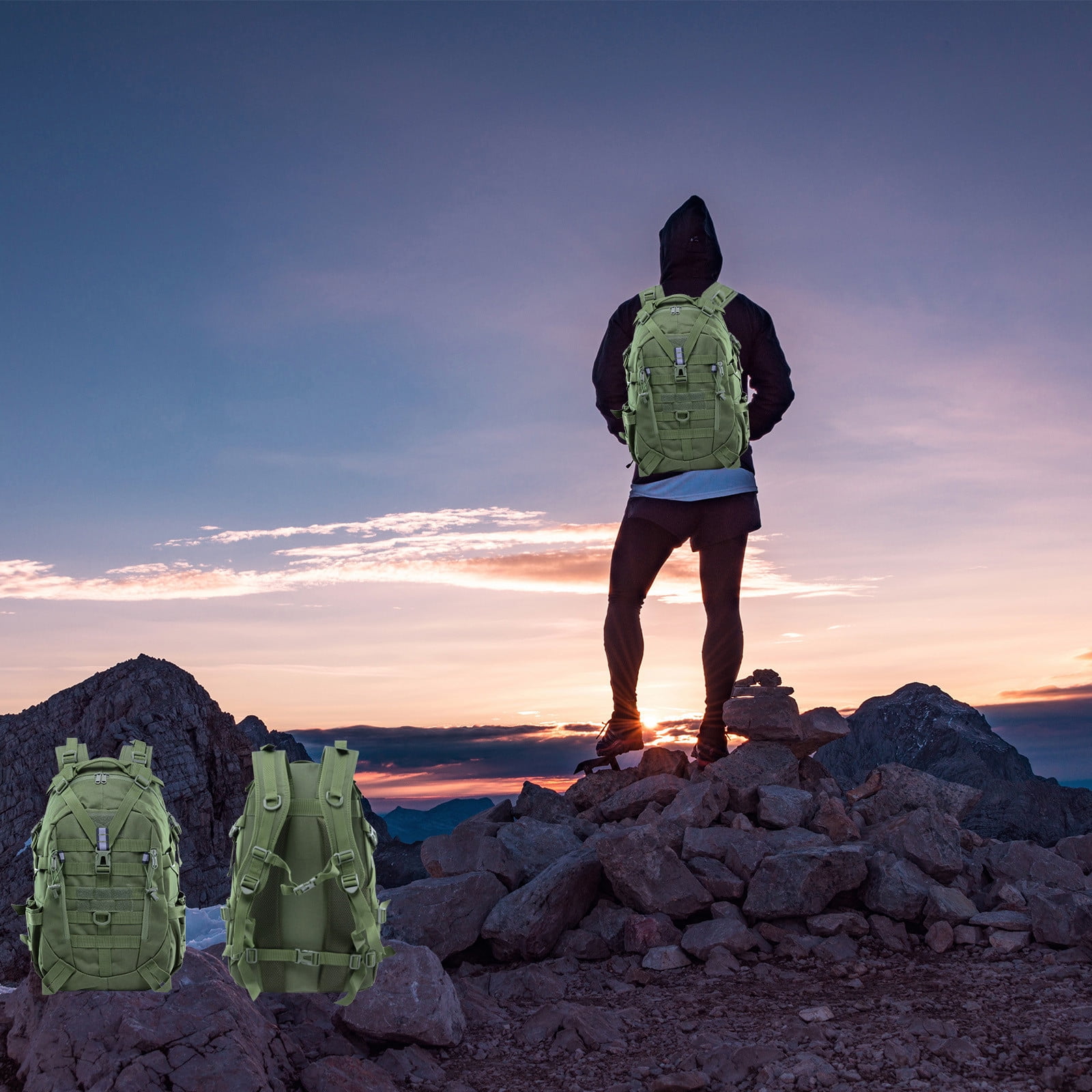 EDHITNR Sac à Dos Camouflage Multi-Capacité Fonctionnel, Sac à