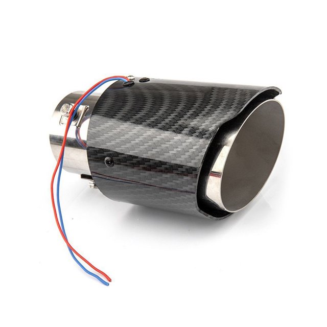 Kuymtek Silenciador Silenciador LED Punta Garganta Escape Coche Luminosa (rojo Recto)