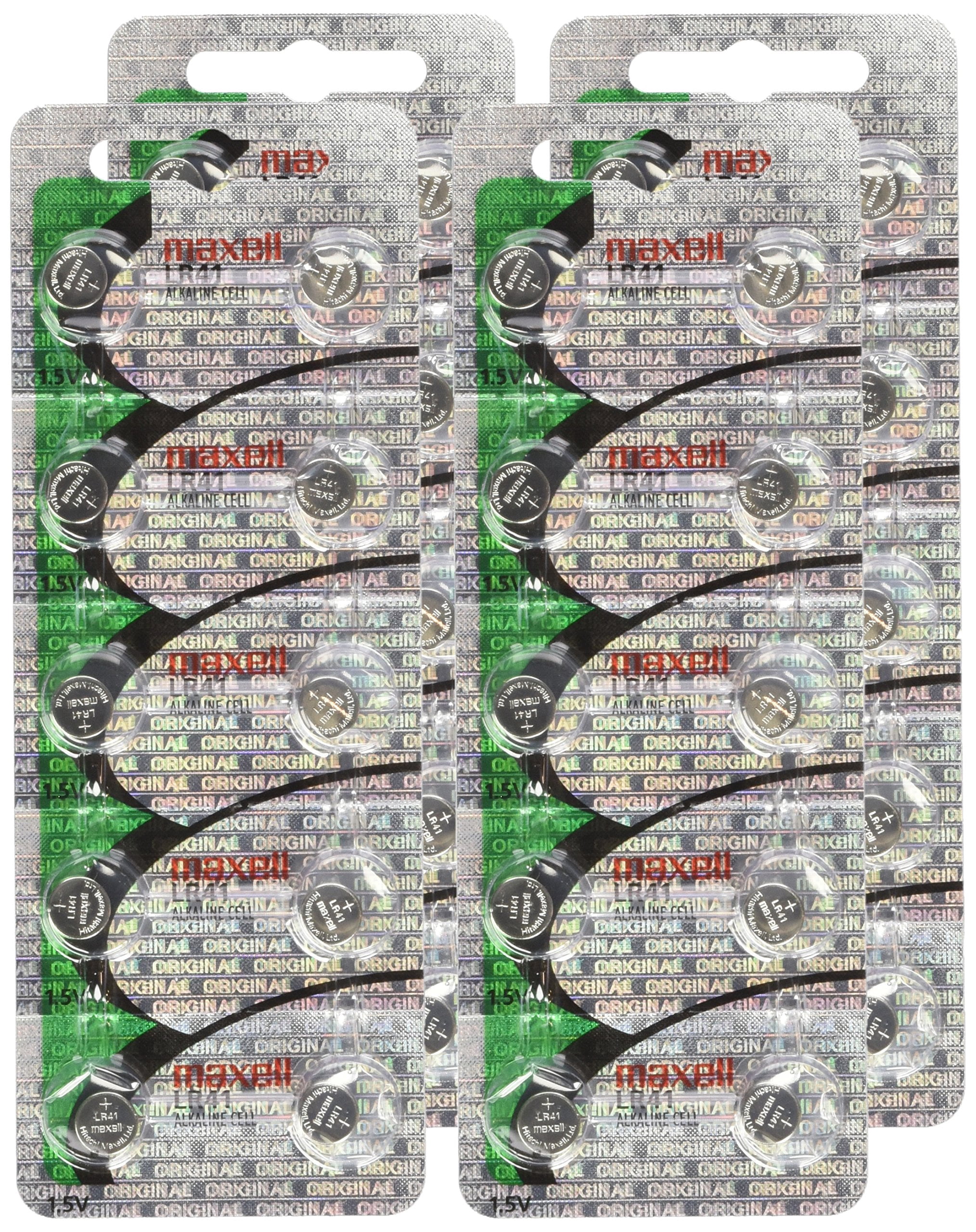 50 Pack Maxell LR41 AG3 192 button cell battery "NEW HOLOGRAM PACKAGE 0%Hg Mercury Free" "