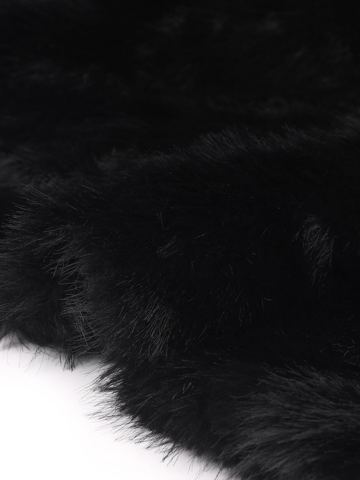 DARING DIVA Women's Plus Size Faux Fur Long Sleeve Open Front Winter Coat 3X Black