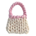 thumbnail image 3 of Bolso tejido a mano Sunnimix bolso de mano de punto grueso blanco, 3 of 8