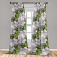 thumbnail image 2 of Jungle Boho Window Curtains, Springtime Theme Floral Pattern With Eucalyptus Color Leaves Print, Lightweight Decor 2-Panel Set with Rod Pocket, Pair of - 28"x84", Fern Green Pale Grey, by Ambesonne, 2 of 3