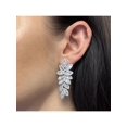 thumbnail image 6 of 4.84Cttw Baguette & Round Diamond Leaf Statement Drop Earrings 18K White Gold, 6 of 6