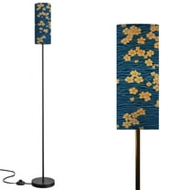 Floor Lamp for Living Room Bedroom Office with 3 Color Temperature LED Bulb Japanese Luxury Cherry Blossom Wave Seamless Pattern Modern Standing Lamp, Dimmable Corner Floor Lamp with Remote