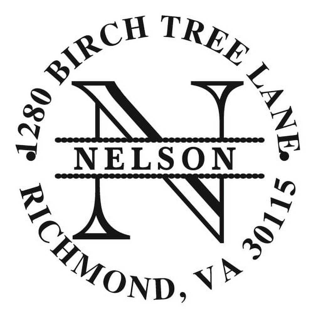 Personalized Round Self-Inking Rubber Stamp - The Nelson